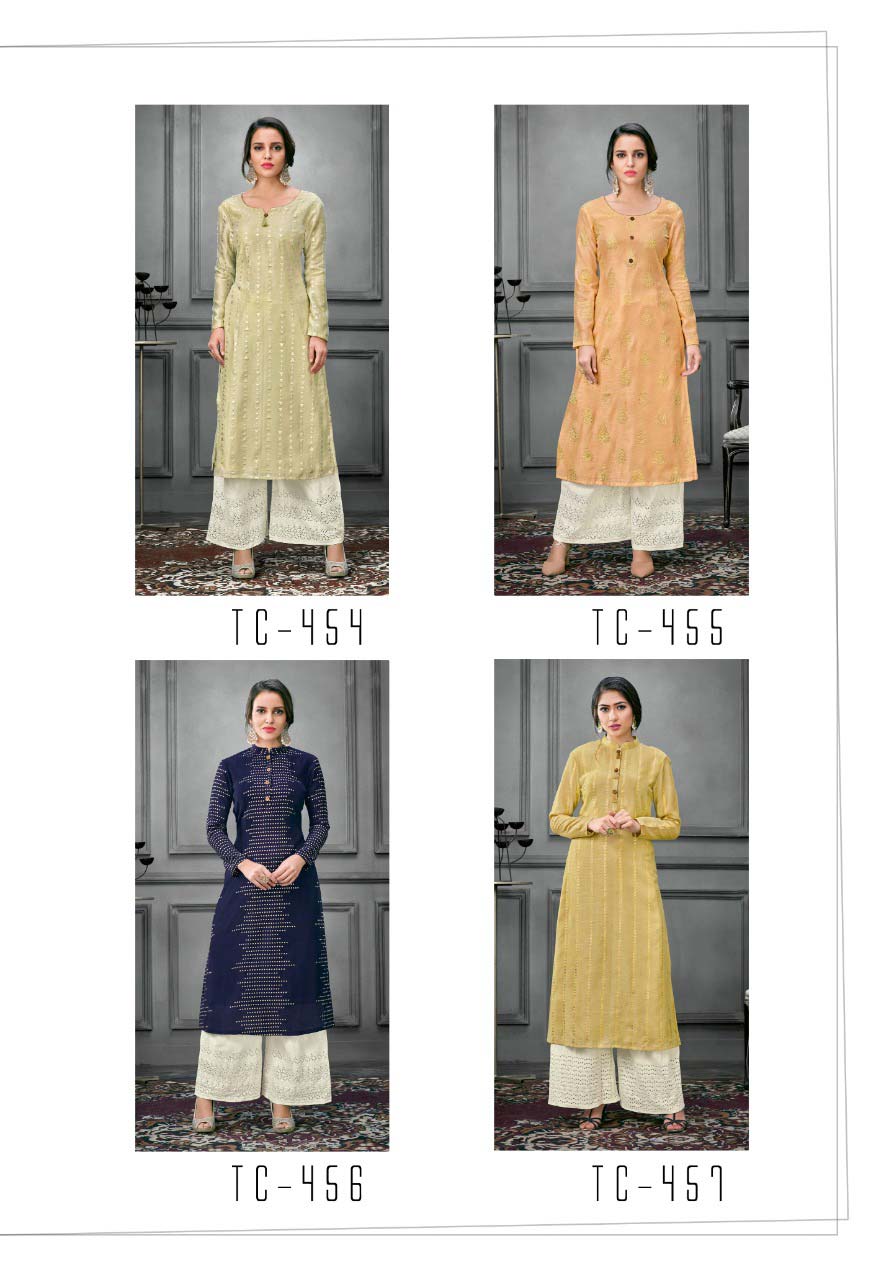 Karma Trendz Tucute 450 Series Foil Printed Kurti Karma Trendz Tucute 450 Series Foil Printed Kurti